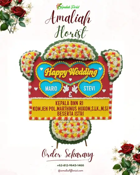 Papan Bunga Pernikahan Baru Tengah